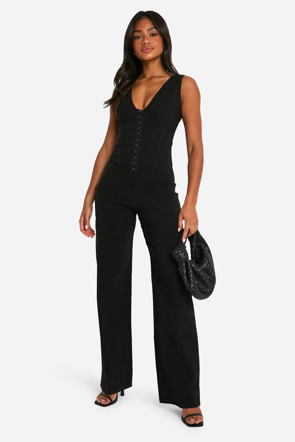 Eyelet Corset Jumpsuit by boohoo
