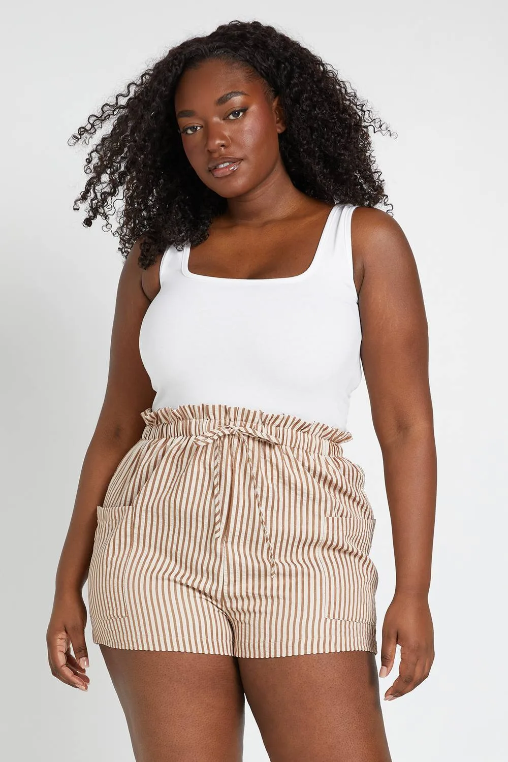 Stripe Woven Elasticated Flippy Short by boohoo