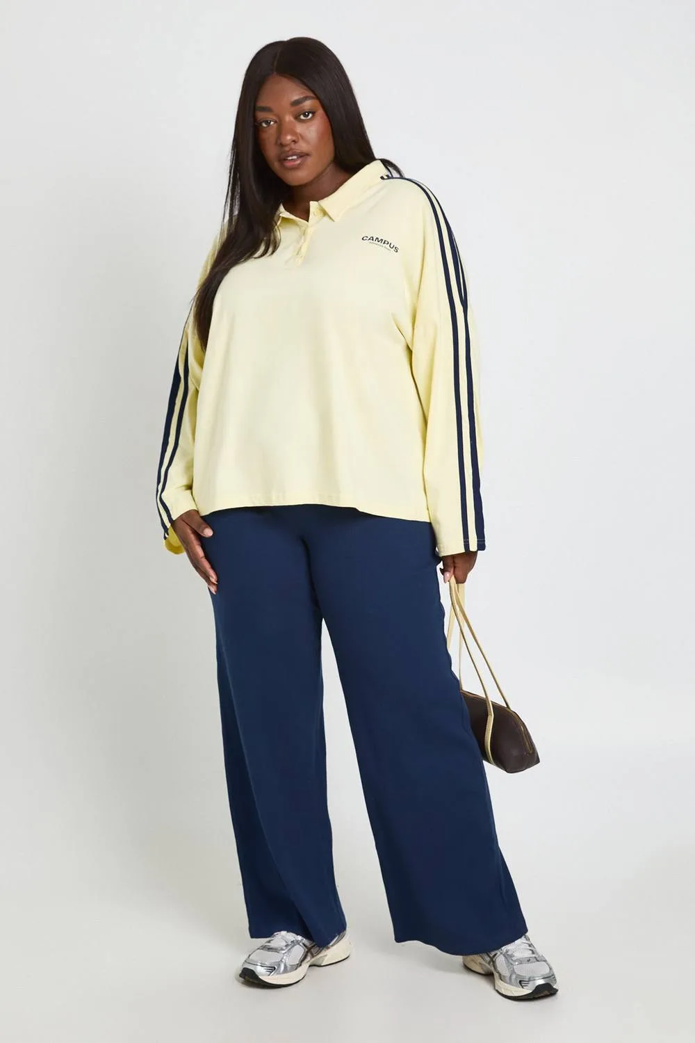 Basic Rib Straight Leg Trouser - Cotton/Polyurethane by boohoo