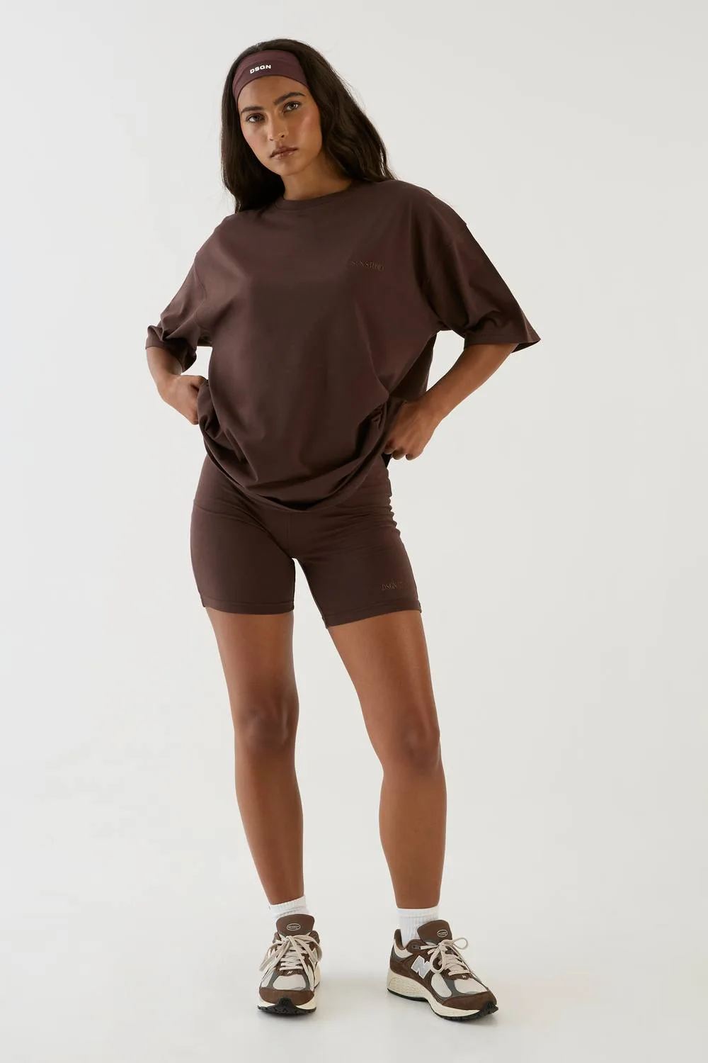 Oversized T-Shirt & Cycling Short Set - Cotton/Polyurethane by DSGN Studio