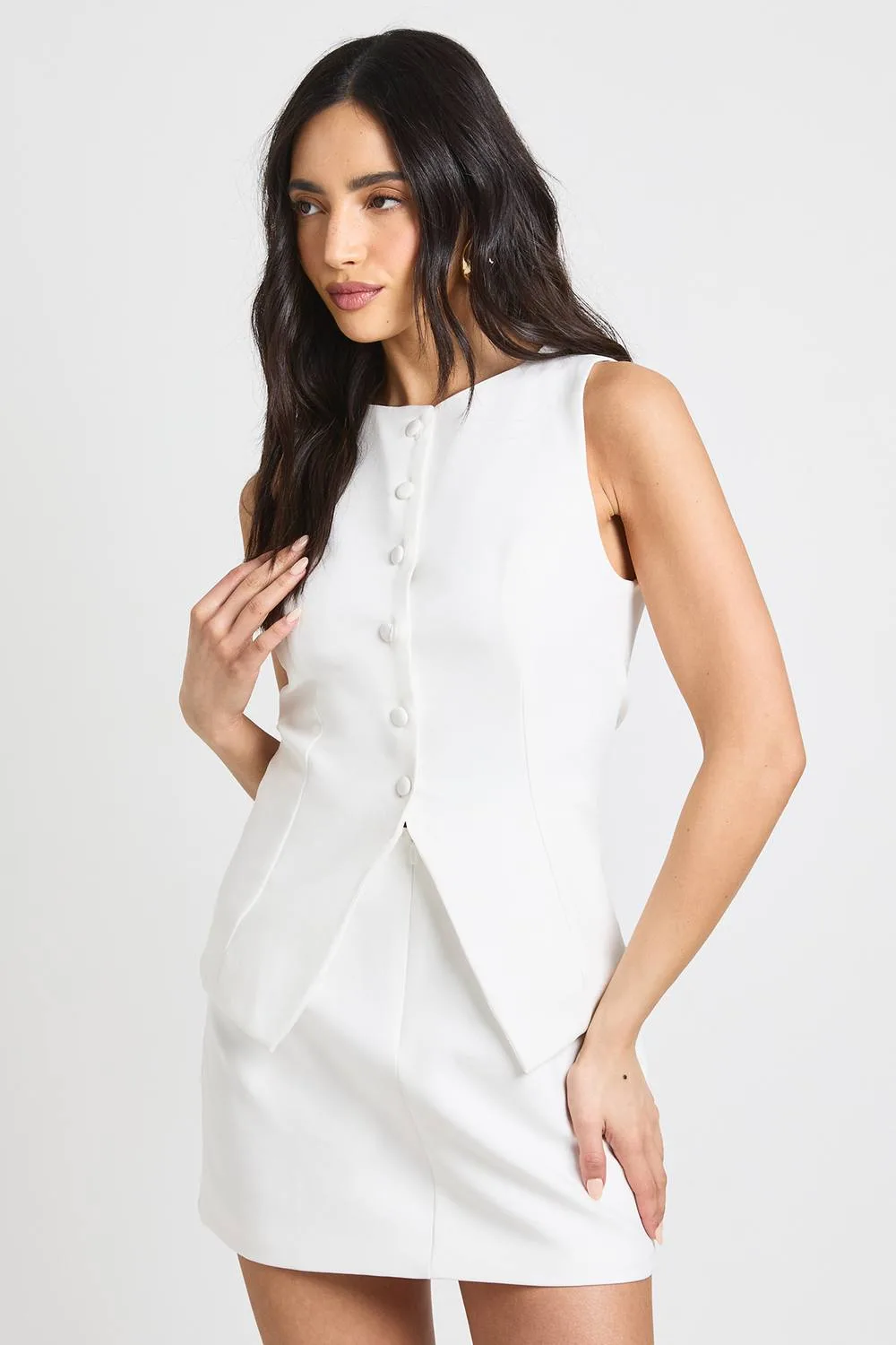 Tailored Waistcoat Mini Dress - Woven by boohoo
