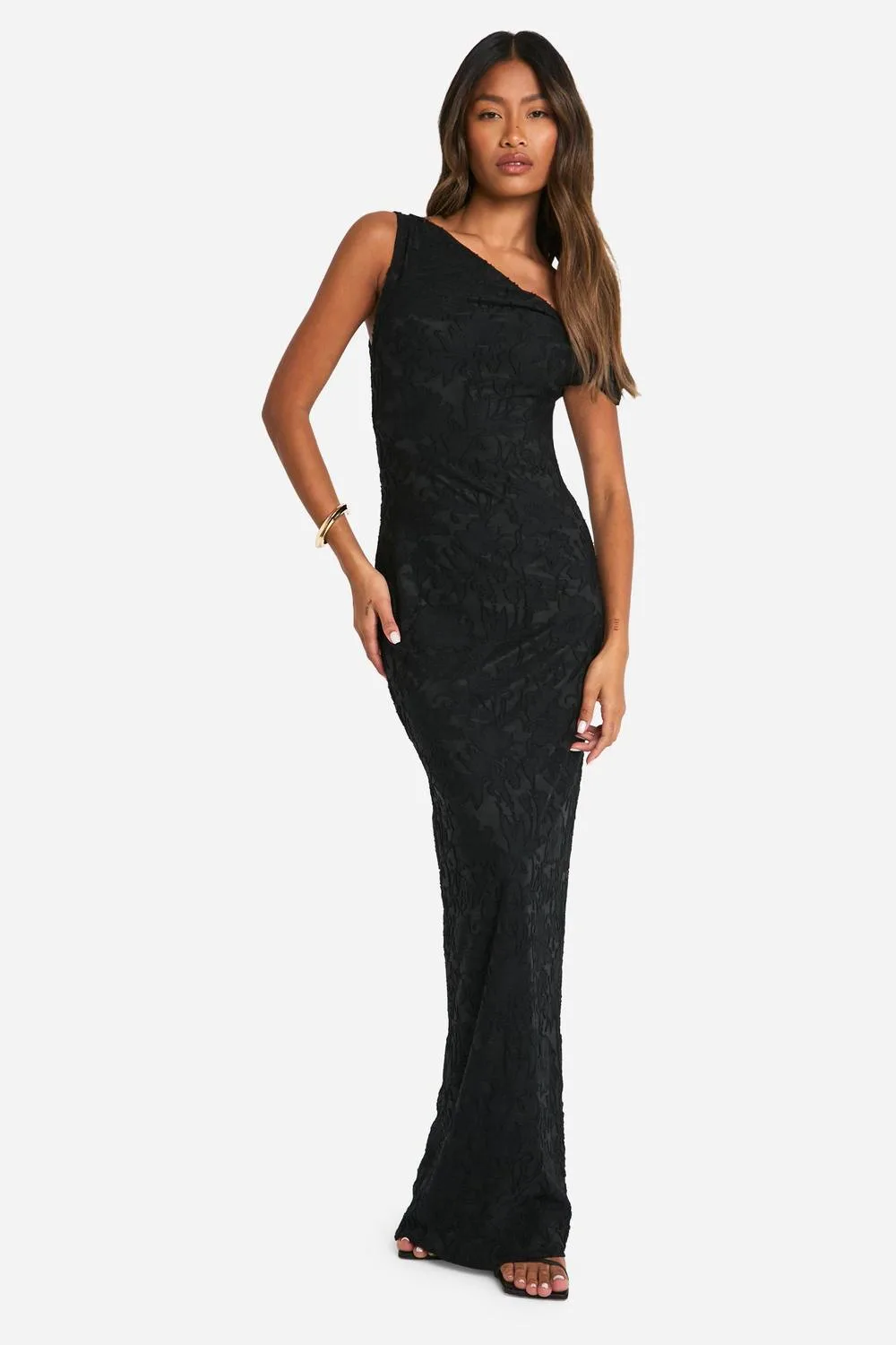 Jacquard Floral Twist Strap Maxi Dress - Knitted by boohoo