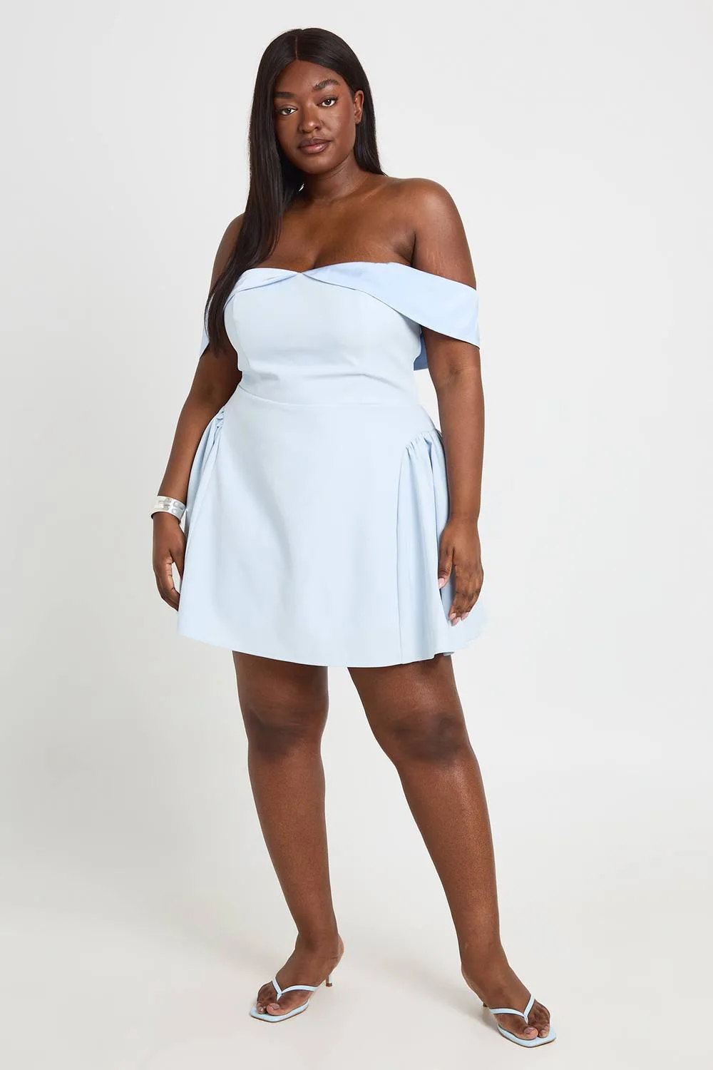 Bardot Off-Shoulder Skater Dress - Woven by boohoo