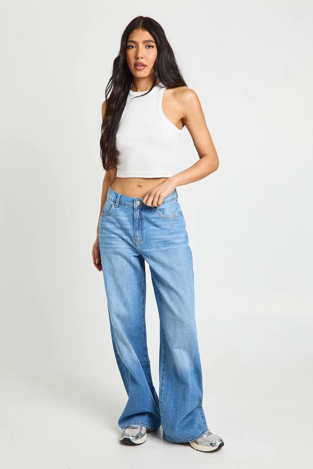 Tall Basics Mid Waist Boyfriend Jean - Denim