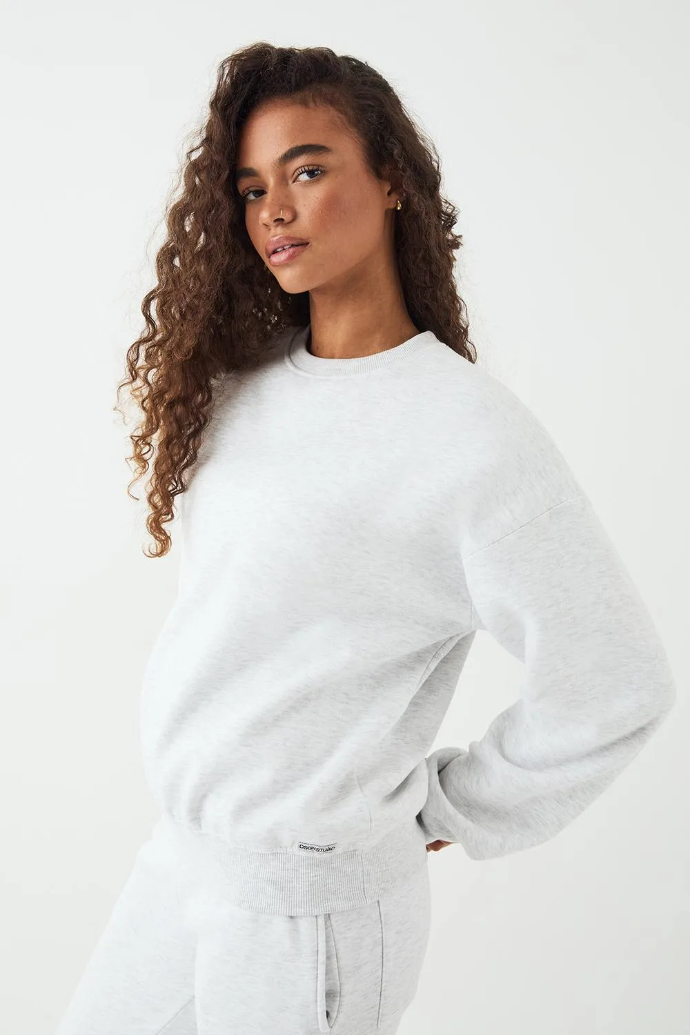 Crew Neck Oversized Sweatshirt - Denim/Cotton by DSGN Studio