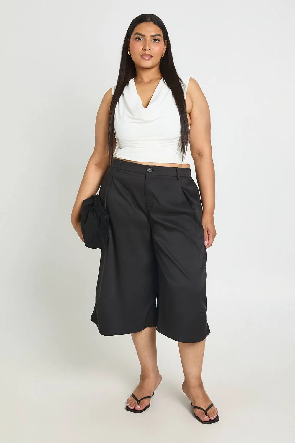 Elasticated Back Waist Longline Tailored Bermuda Short - Polyurethane by boohoo