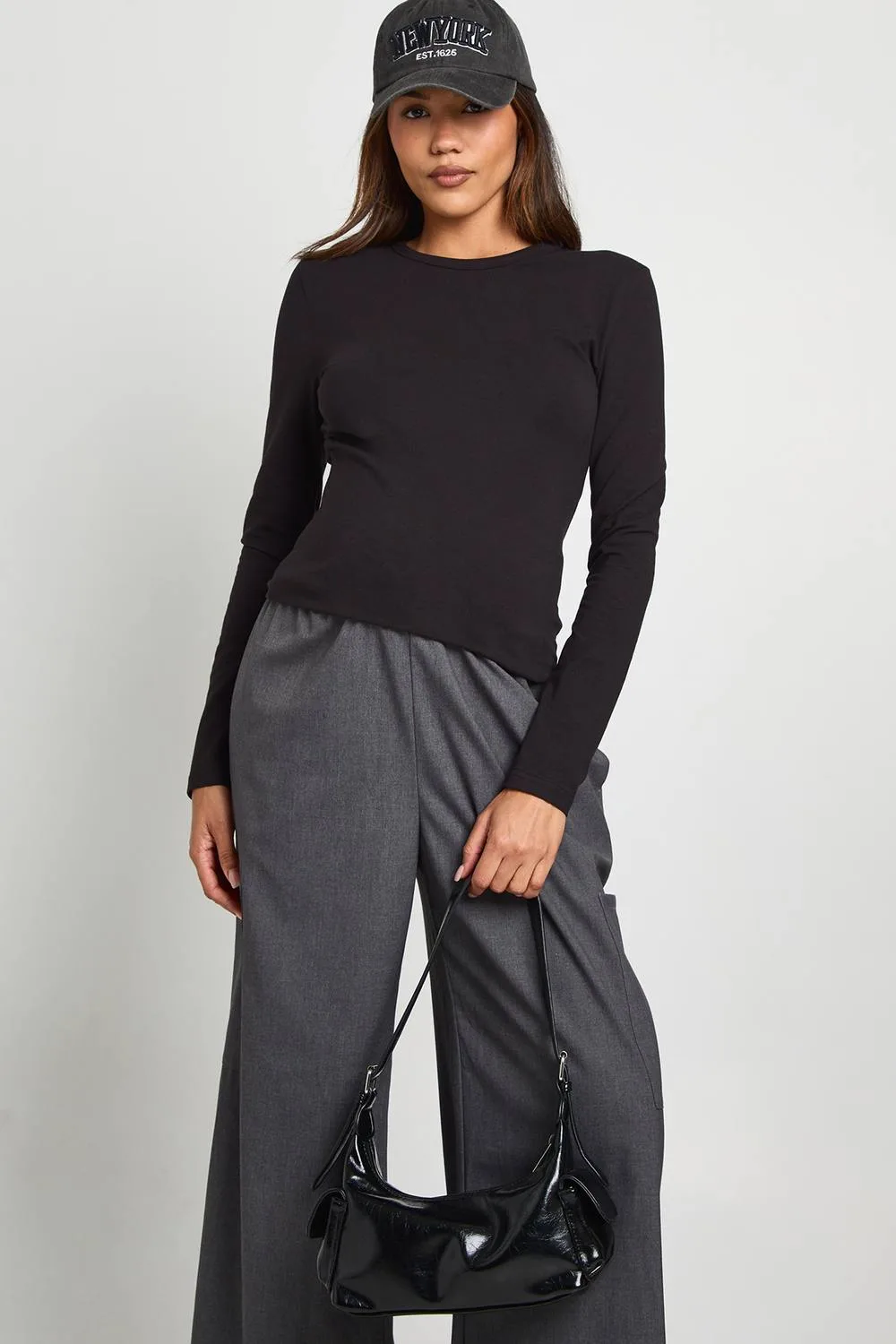 Maternity Long Sleeve Fitted Longline Top - Knitted by boohoo