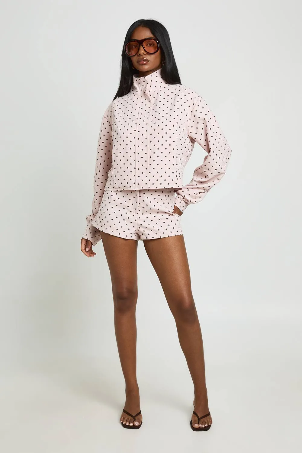 Polka Dot Fitted Mini Shorts - Polyurethane/Woven by boohoo