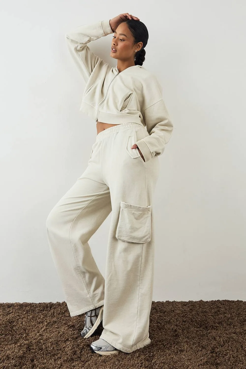 Premium Heavyweight Washed Cargo Jogger Pants - Cotton