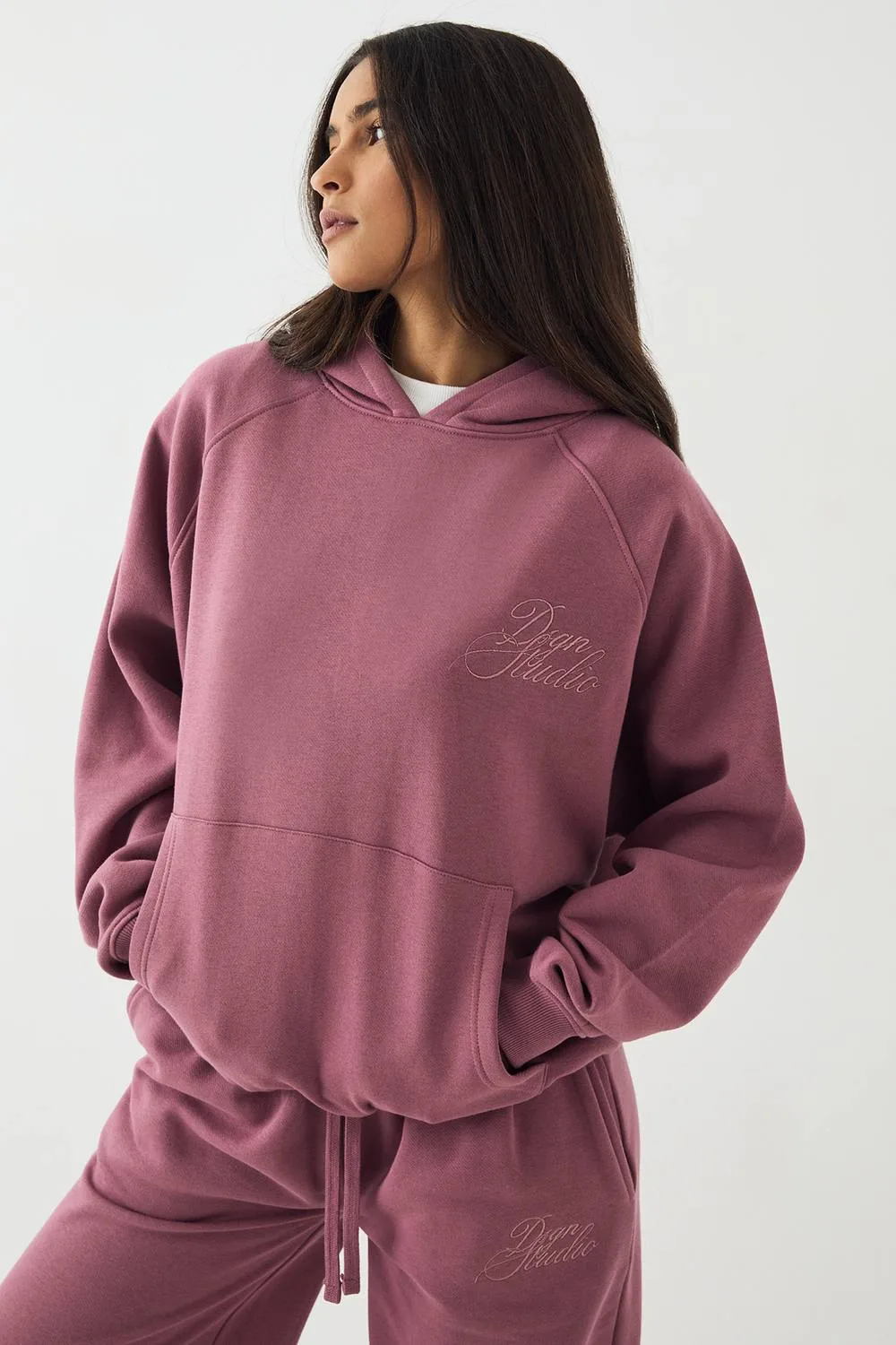 Script Oversized Hoodie - Denim/Polyurethane by DSGN Studio