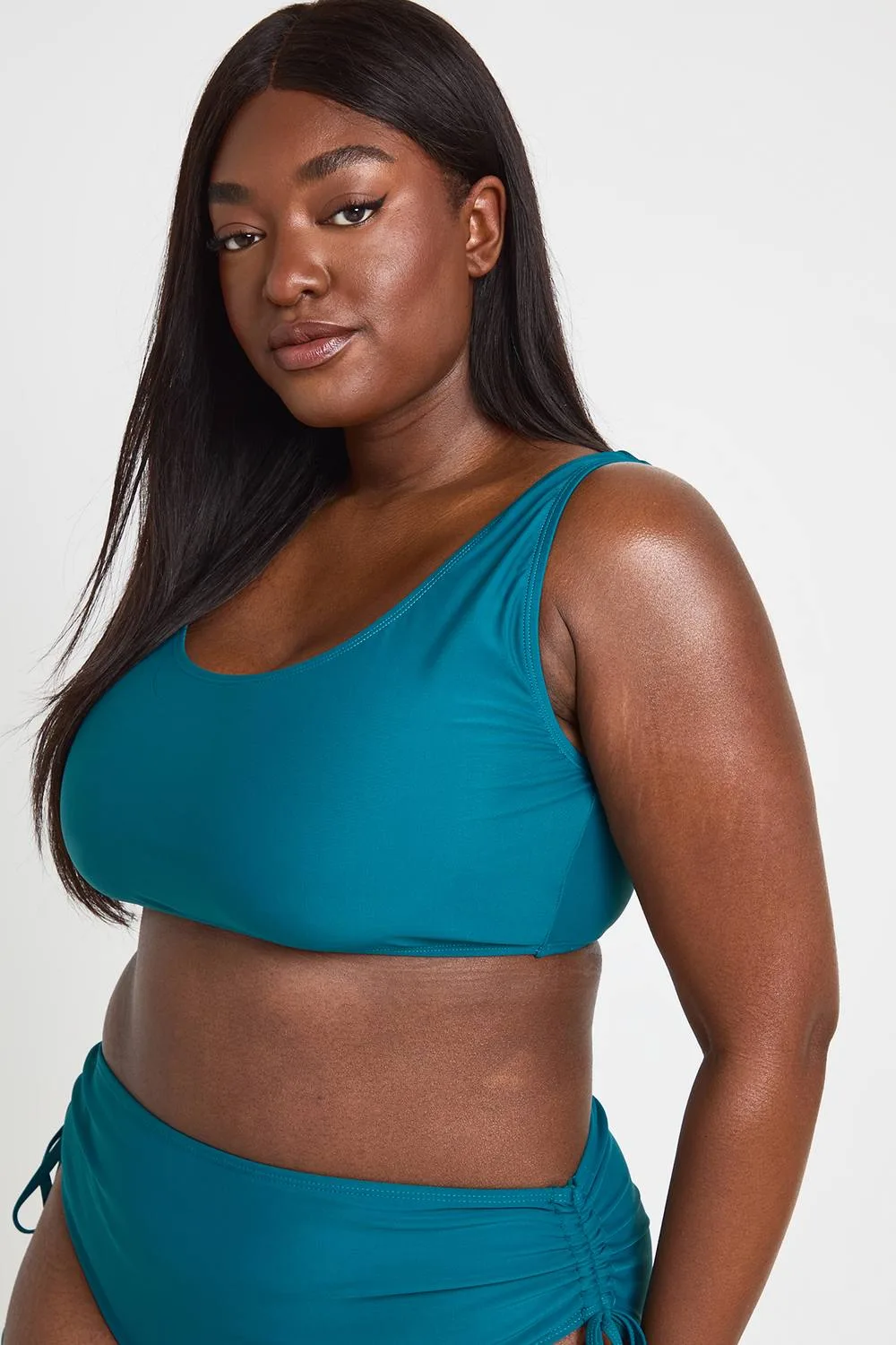 Essentials Scoop Bikini Top - Linen by boohoo