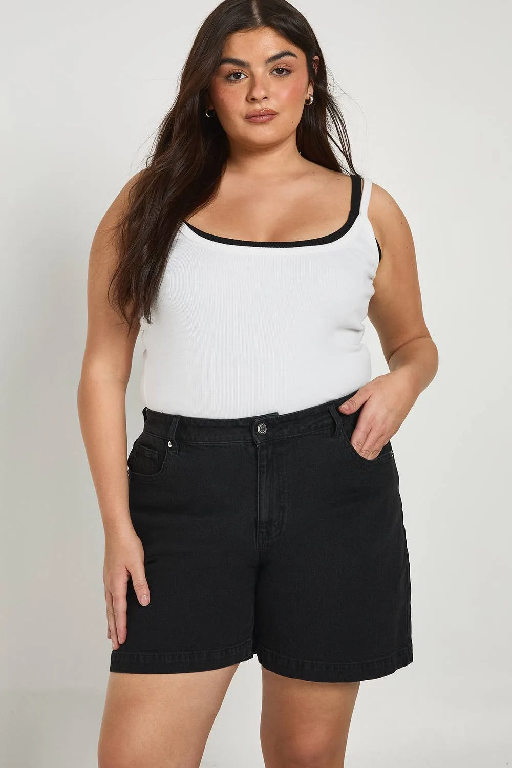 Boyfriend Denim Short - Denim/Cotton by boohoo