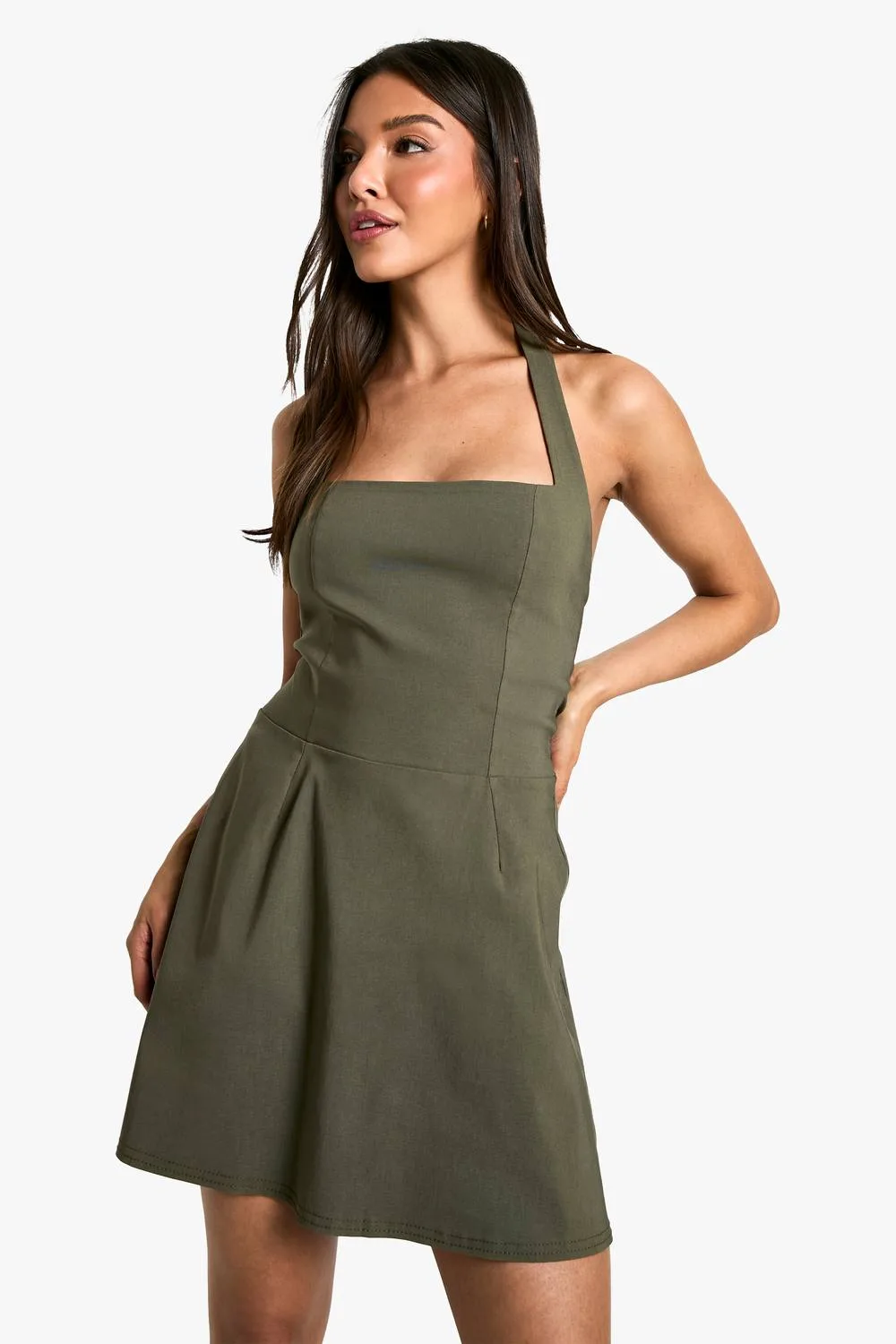 Bengaline Square Neck Skater Dress by boohoo