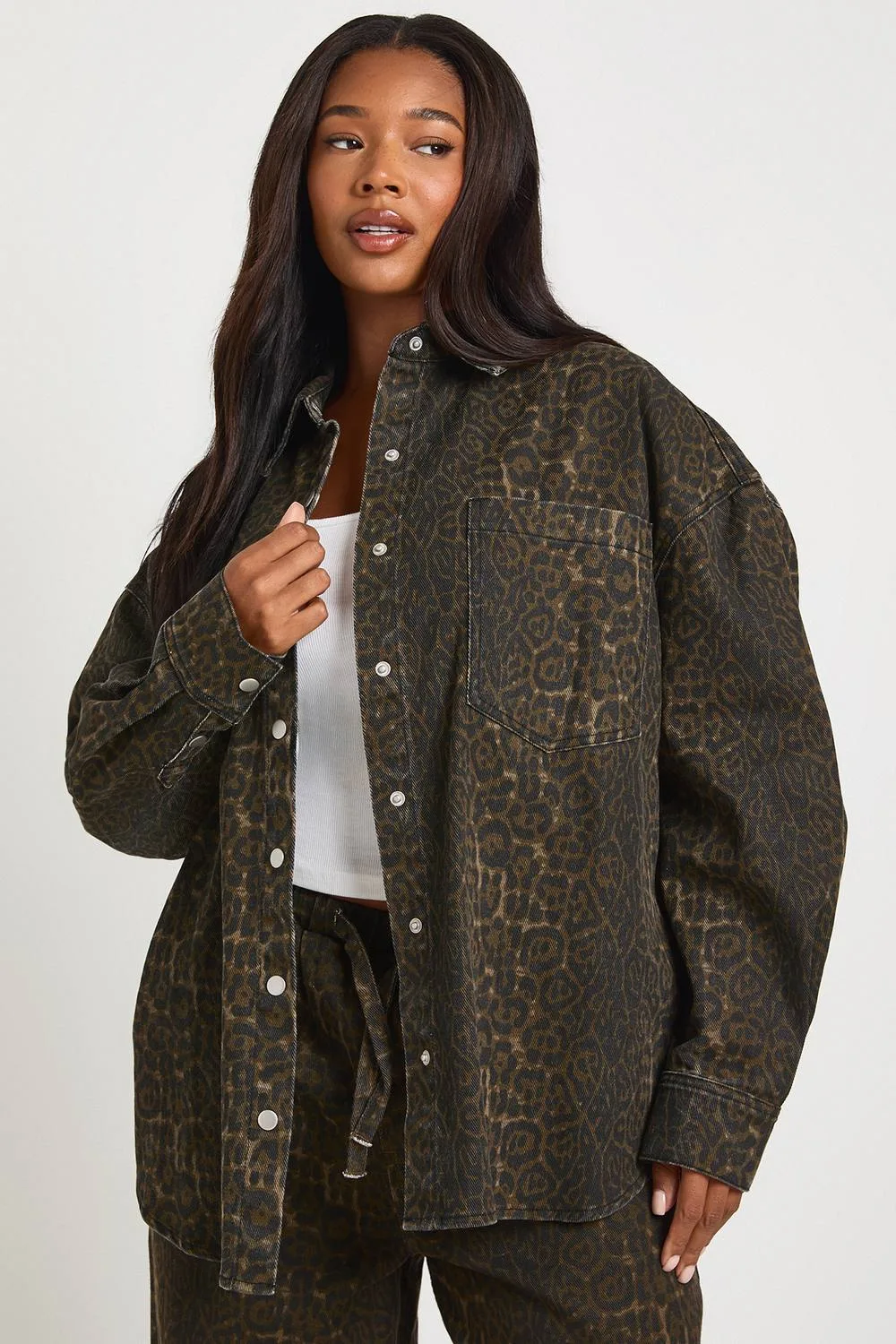 Denim Oversized Shirt by boohoo