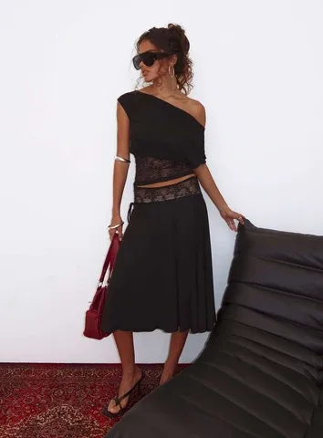 Marienna Lace Midi Skirt by Princess Polly