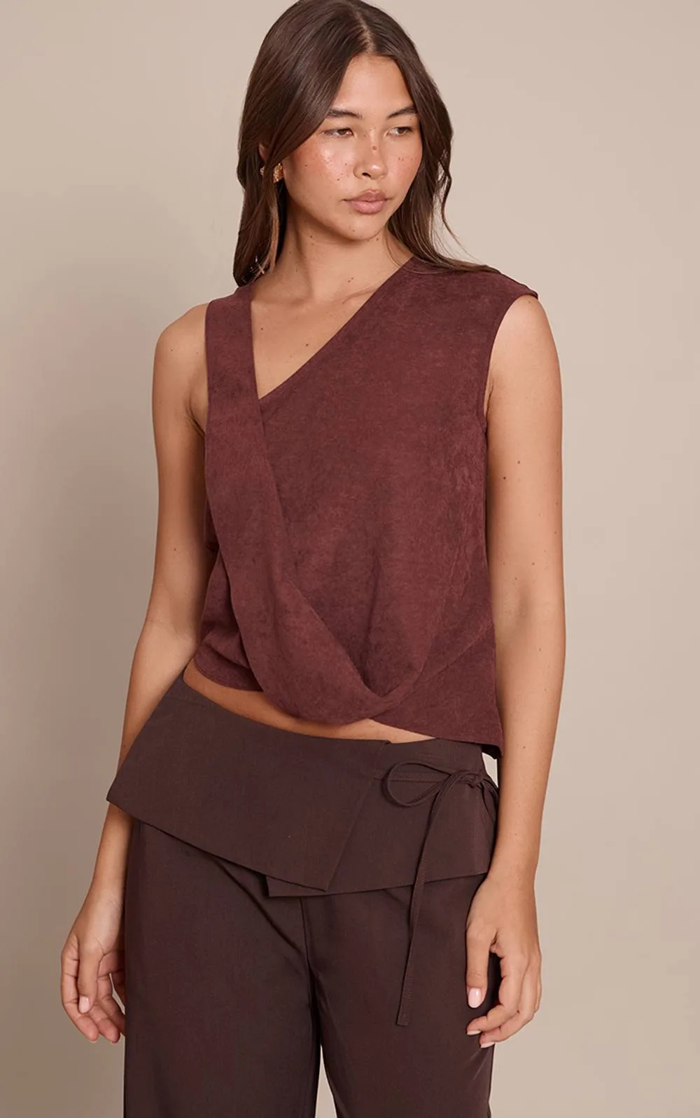 Peachskin Drape Top