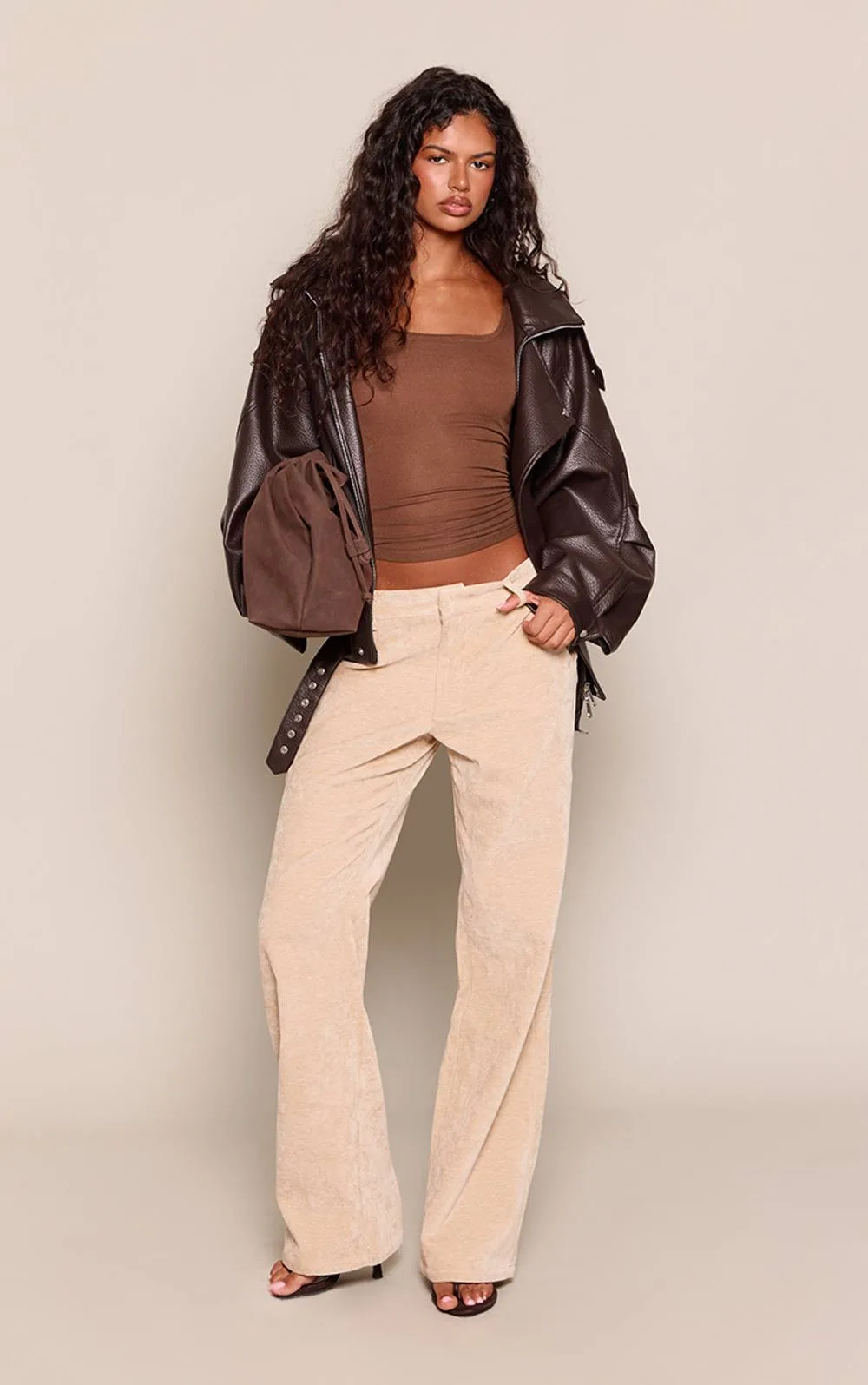 Velour Straight Leg Trousers by PrettyLittleThing