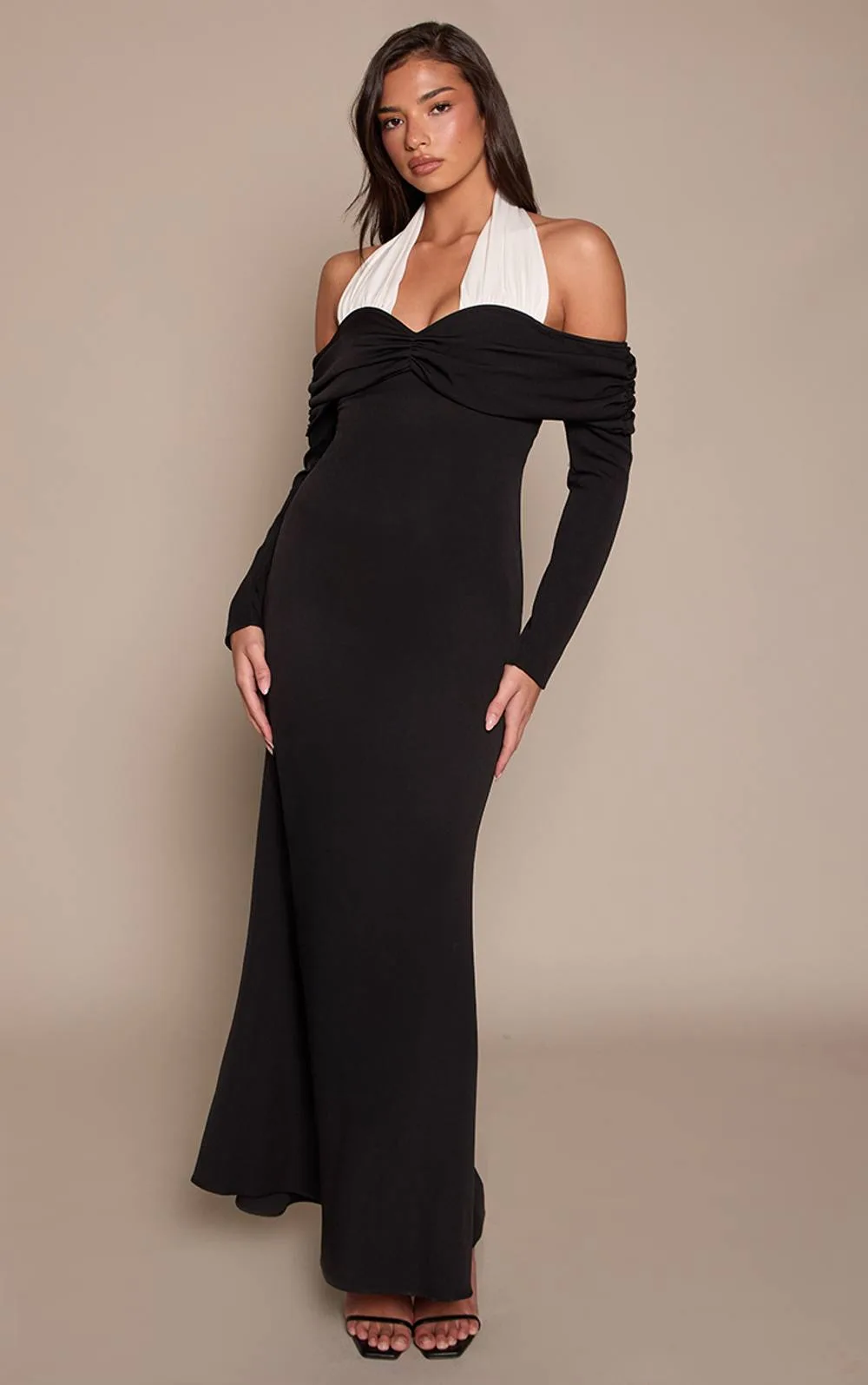 Monochrome Contrast Maxi Dress by PrettyLittleThing