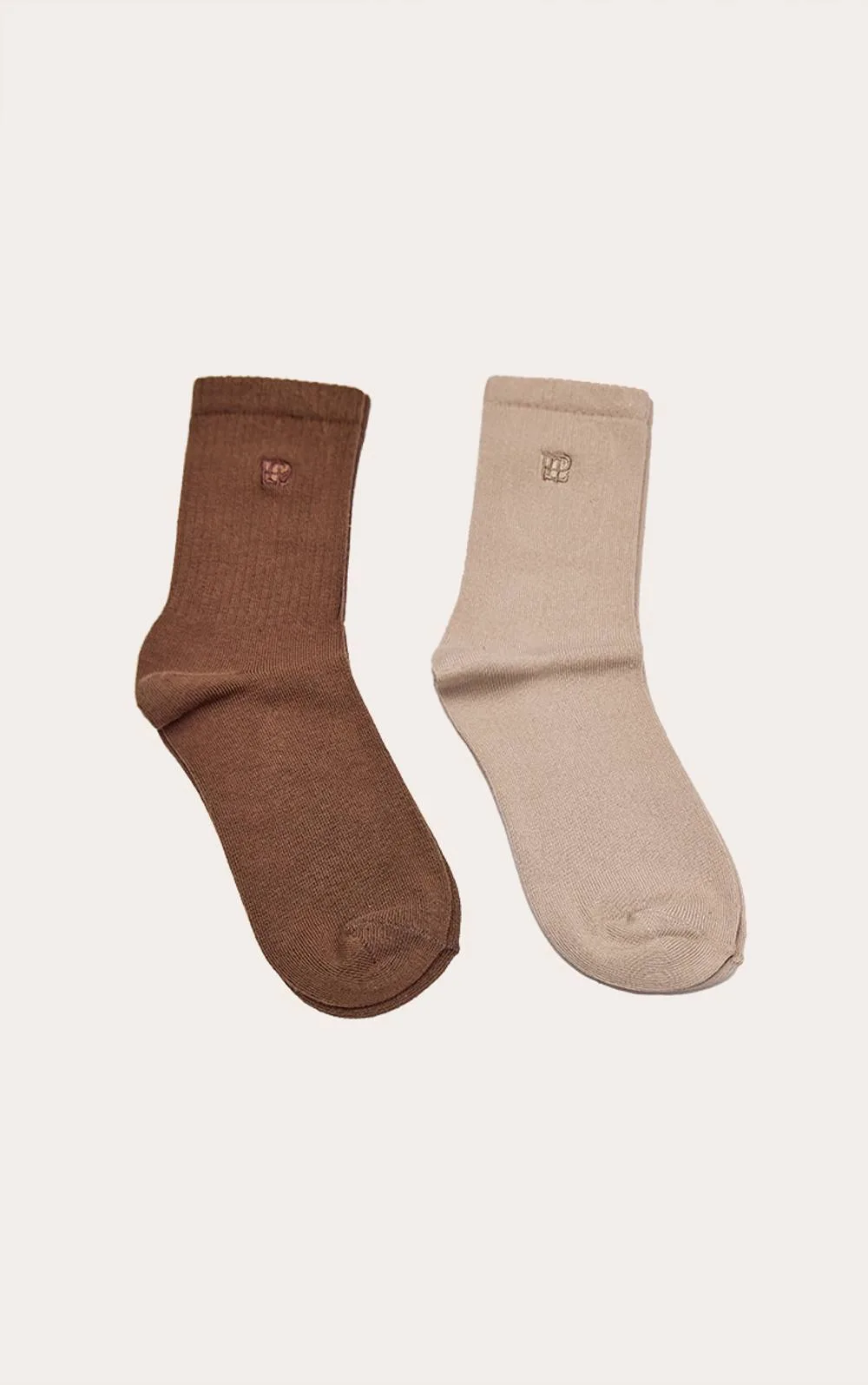 Embroidered Pack of 2 Ribbed Socks by PrettyLittleThing