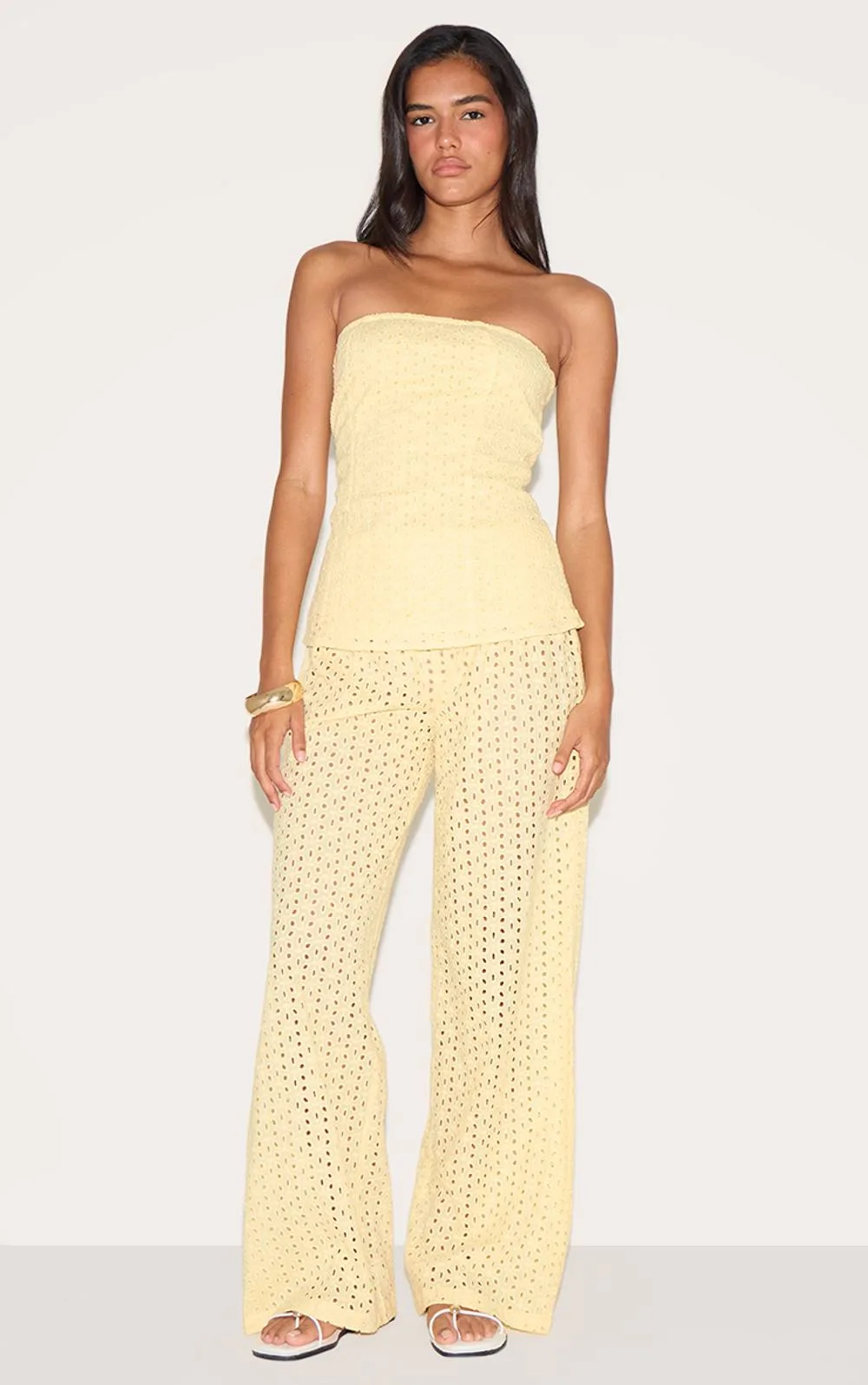 Embroidered Mid Rise Trousers Co-Ord by PrettyLittleThing