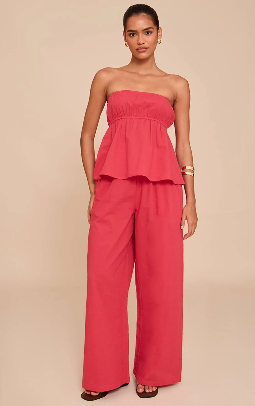 Floaty Wide Leg Trousers Co-Ord by PrettyLittleThing