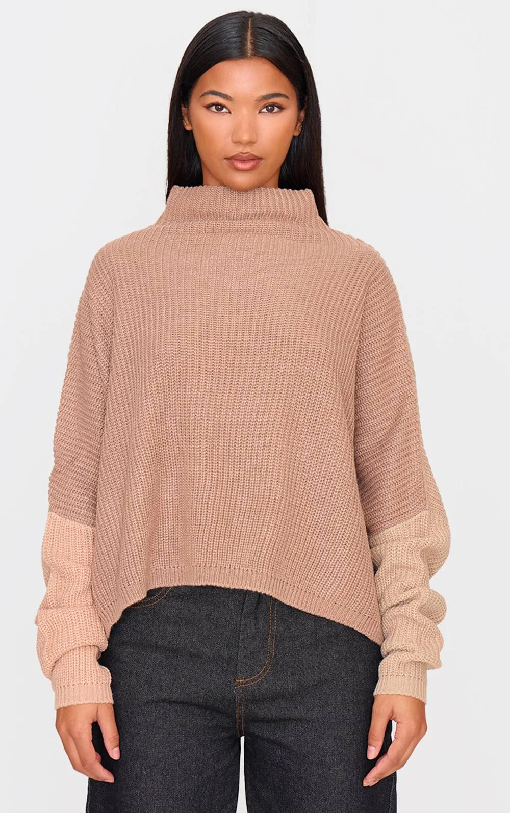 Oversized Colour Block Jumper by PrettyLittleThing