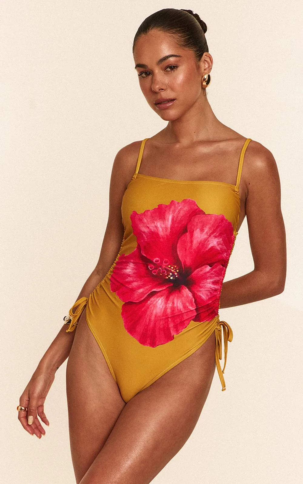 Hibiscus Print Strappy Swimsuit by PrettyLittleThing