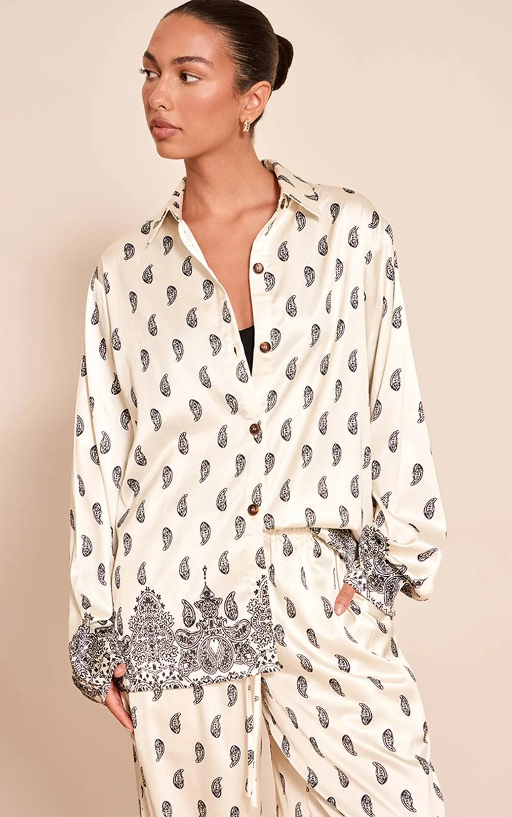 Paisley Print Oversized Shirt Co-Ord by PrettyLittleThing