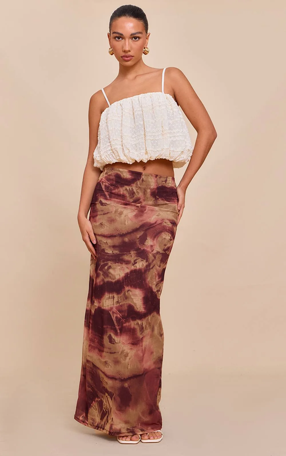 Abstract Print Maxi Skirt by PrettyLittleThing
