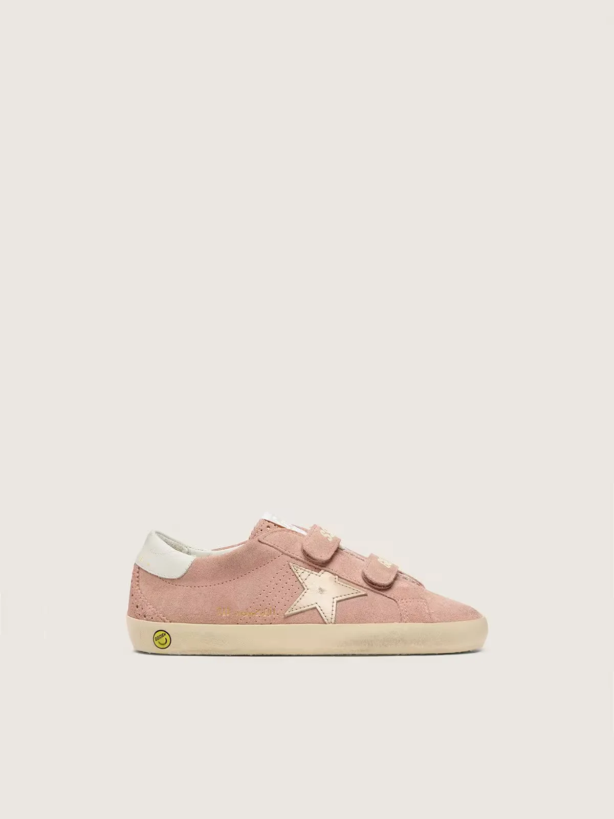 Old School in Pink Suede with Platinum Metallic Leather Star by Golden Goose