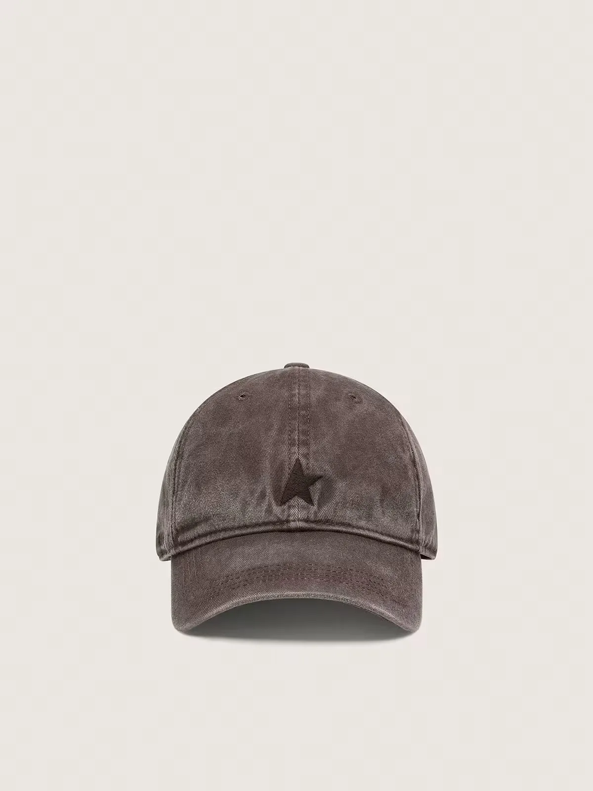 Dark Brown Baseball Cap with Tone-On-Tone Embroidered Star by Golden Goose
