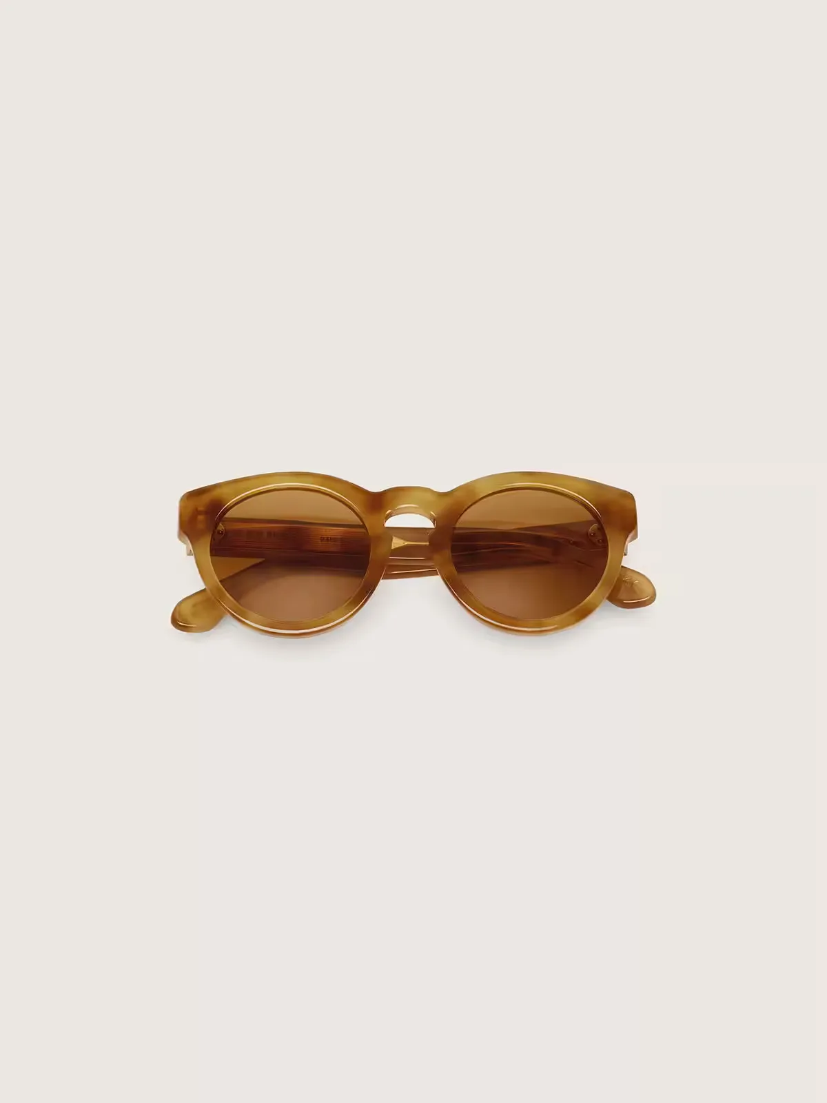 Panthos-Style Sunglasses with Honey Frame and Beige Lenses by Golden Goose