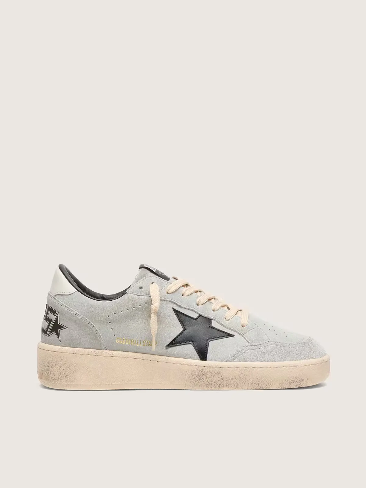 Ball Star in Gray Suede with Black Leather Star
