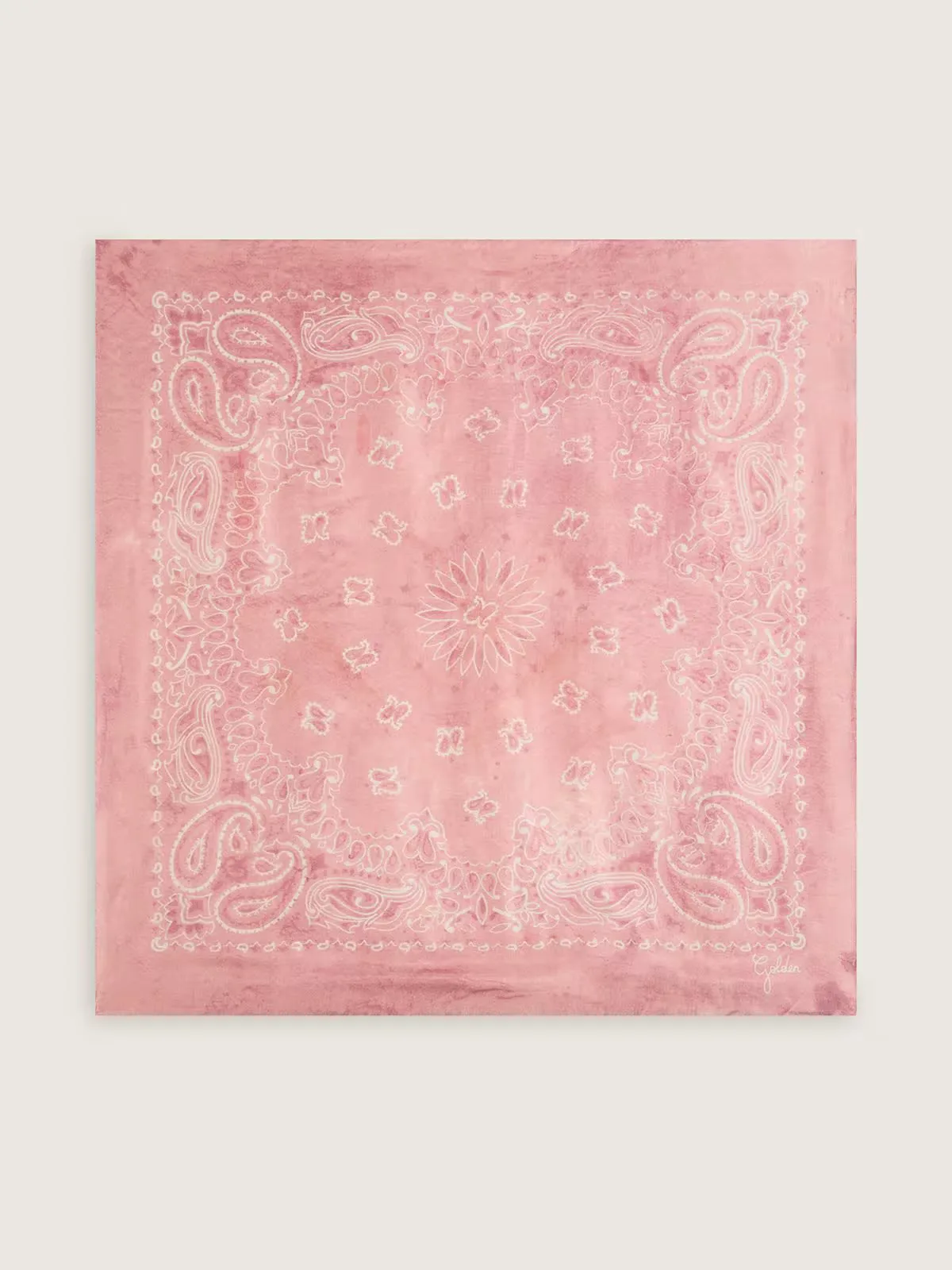 Old Rose Scarf with Paisley Print by Golden Goose