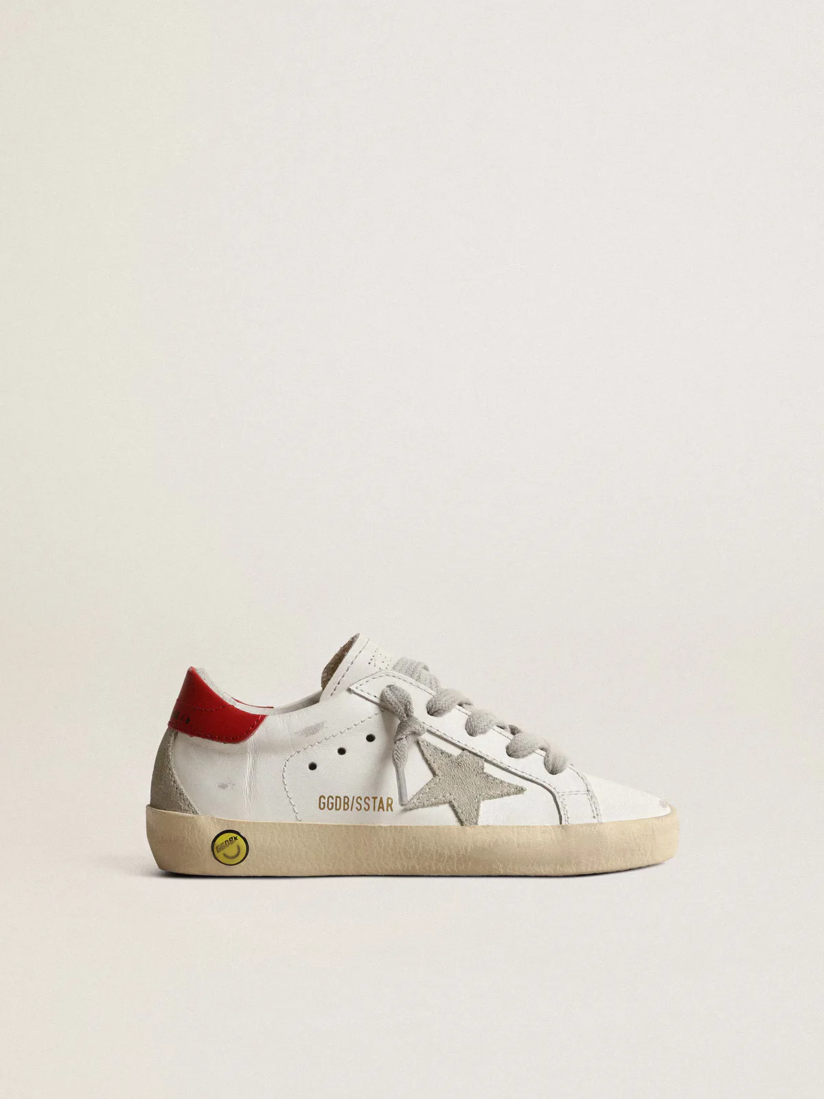Super-Star Young with Suede Star and Red Leather Heel Tab by Golden Goose
