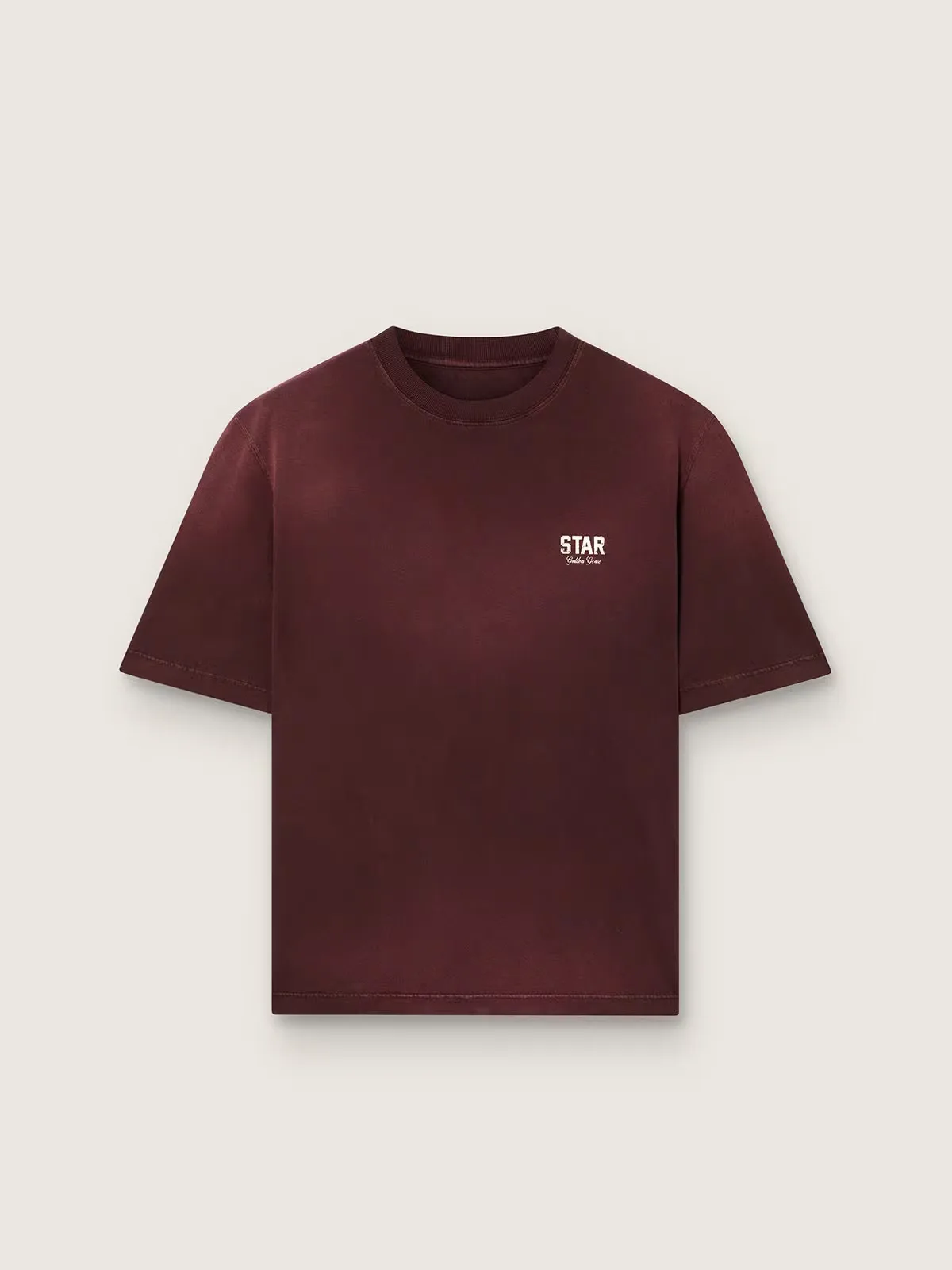 T-Shirt in Burgundy Cotton Jersey with Logo