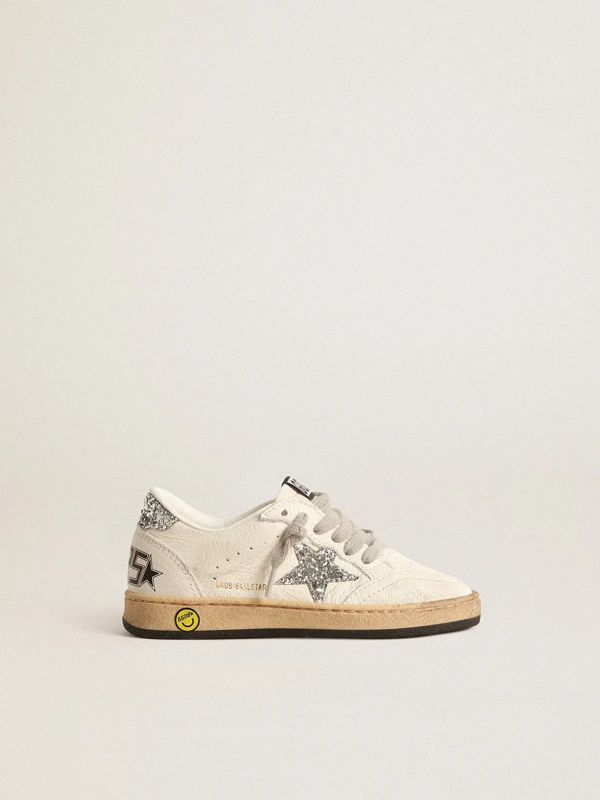Ball Star in Nappa with Silver Glitter Star and Heel Tab by Golden Goose
