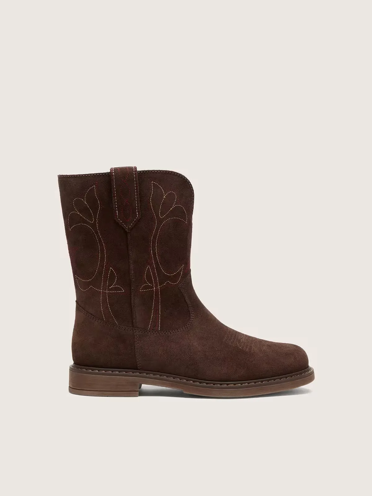 Wish Star Boots in Brown Suede with Flower Embroidery by Golden Goose