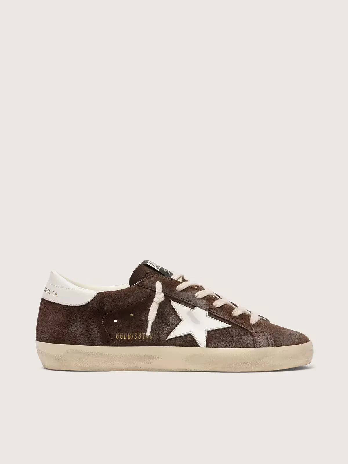 Super-Star in Brown Suede with White Star by Golden Goose