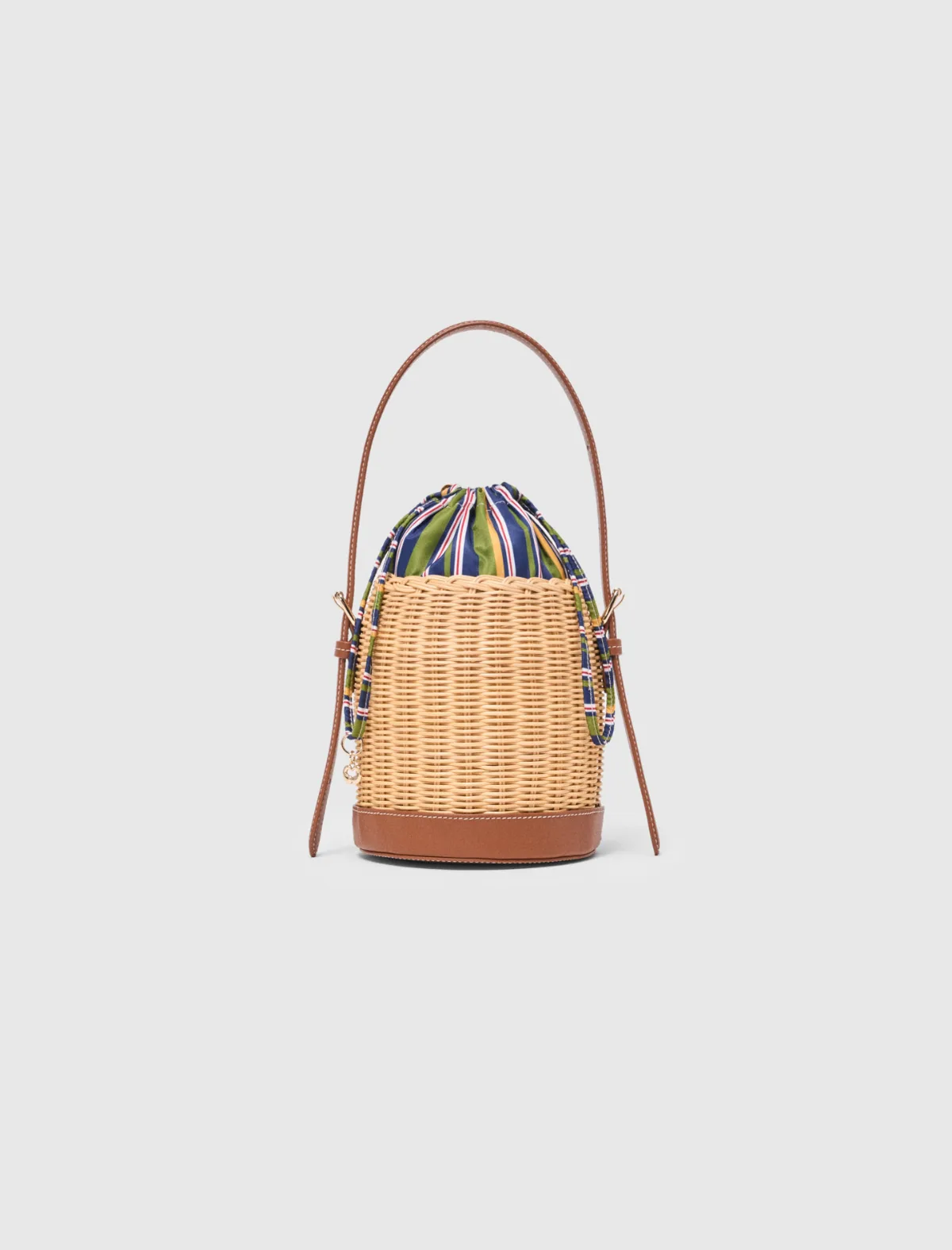 Wicker Basket with Printed Pouch by Maje