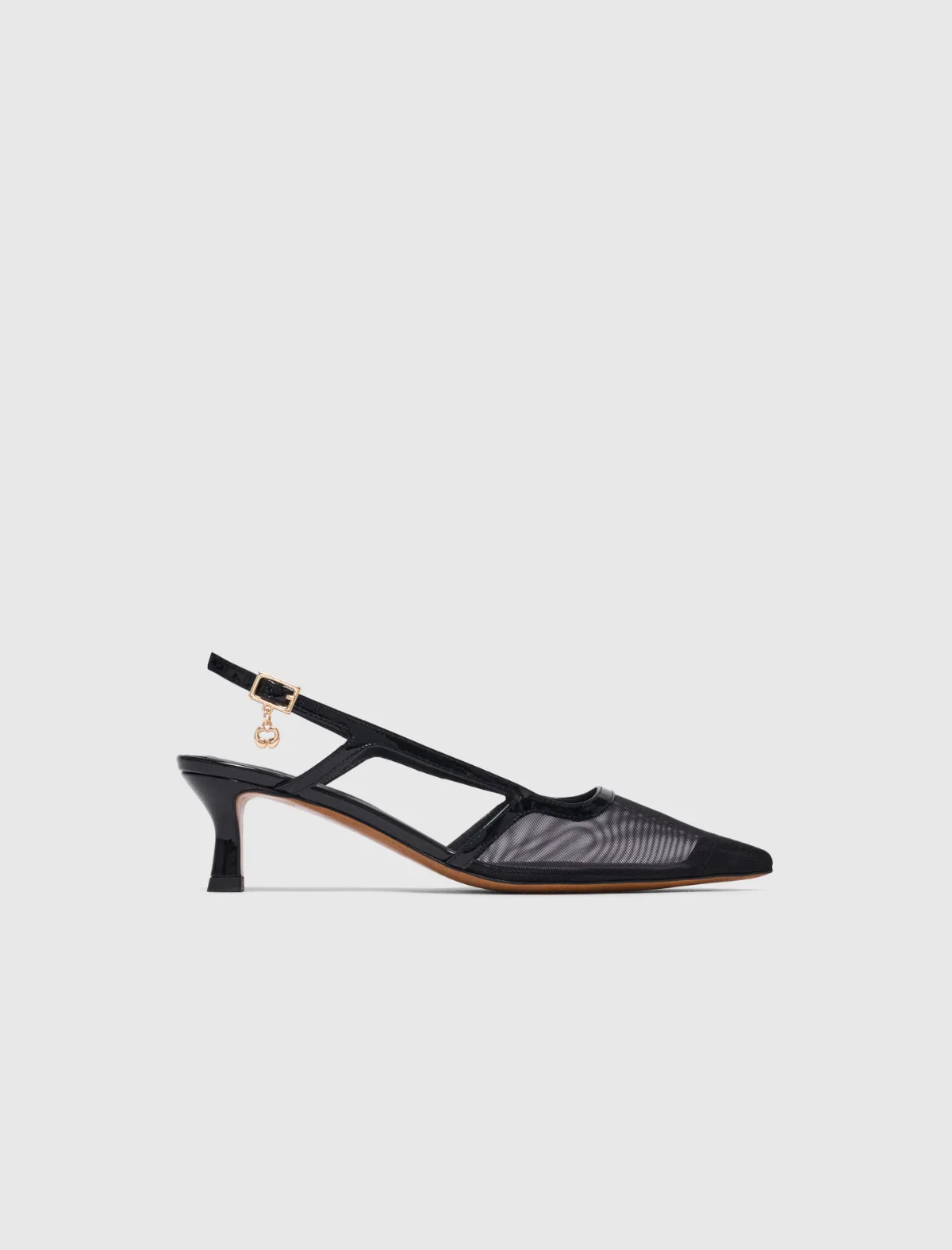 Leather and Mesh Slingbacks by Maje