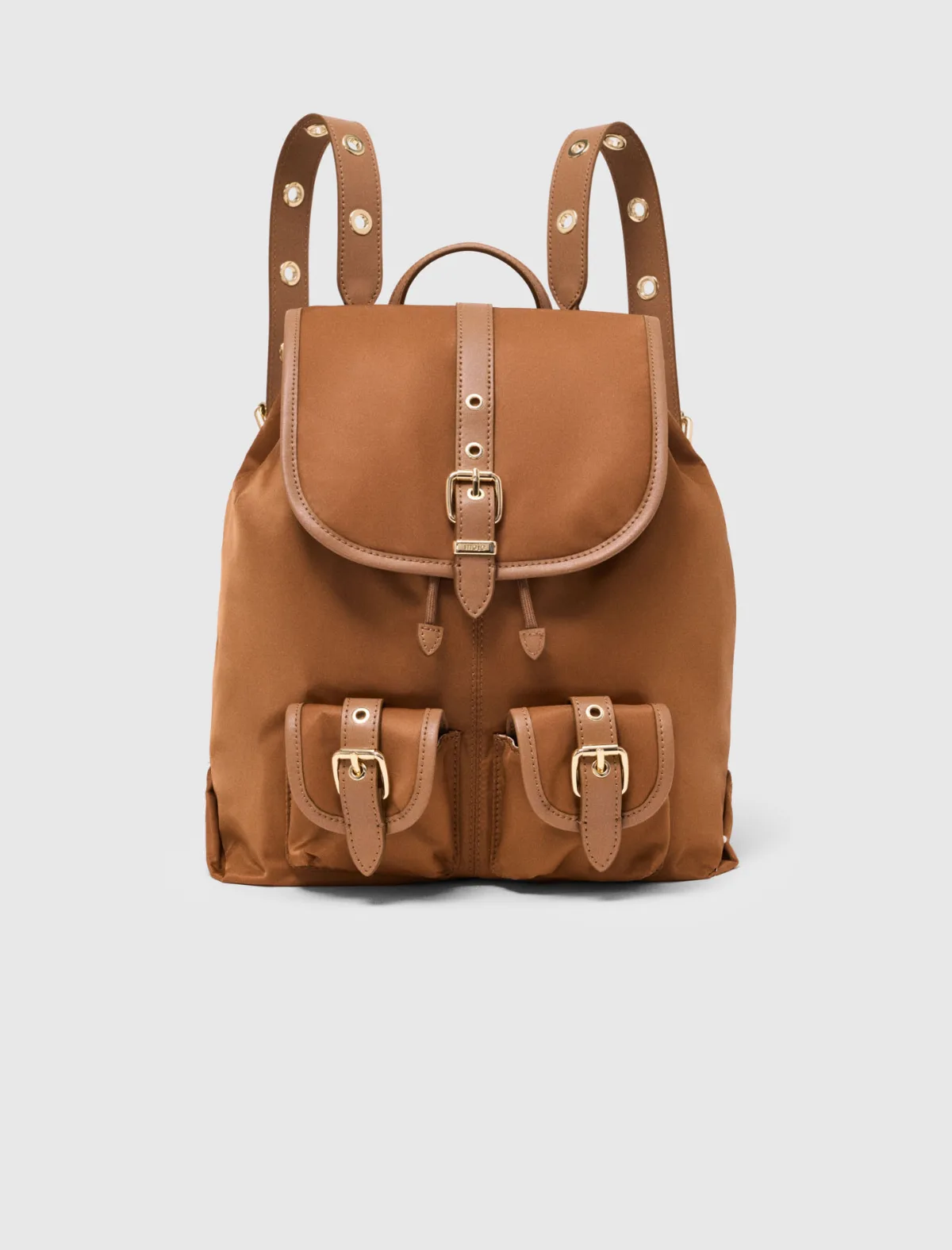 Leather and Nylon Backpack by Maje