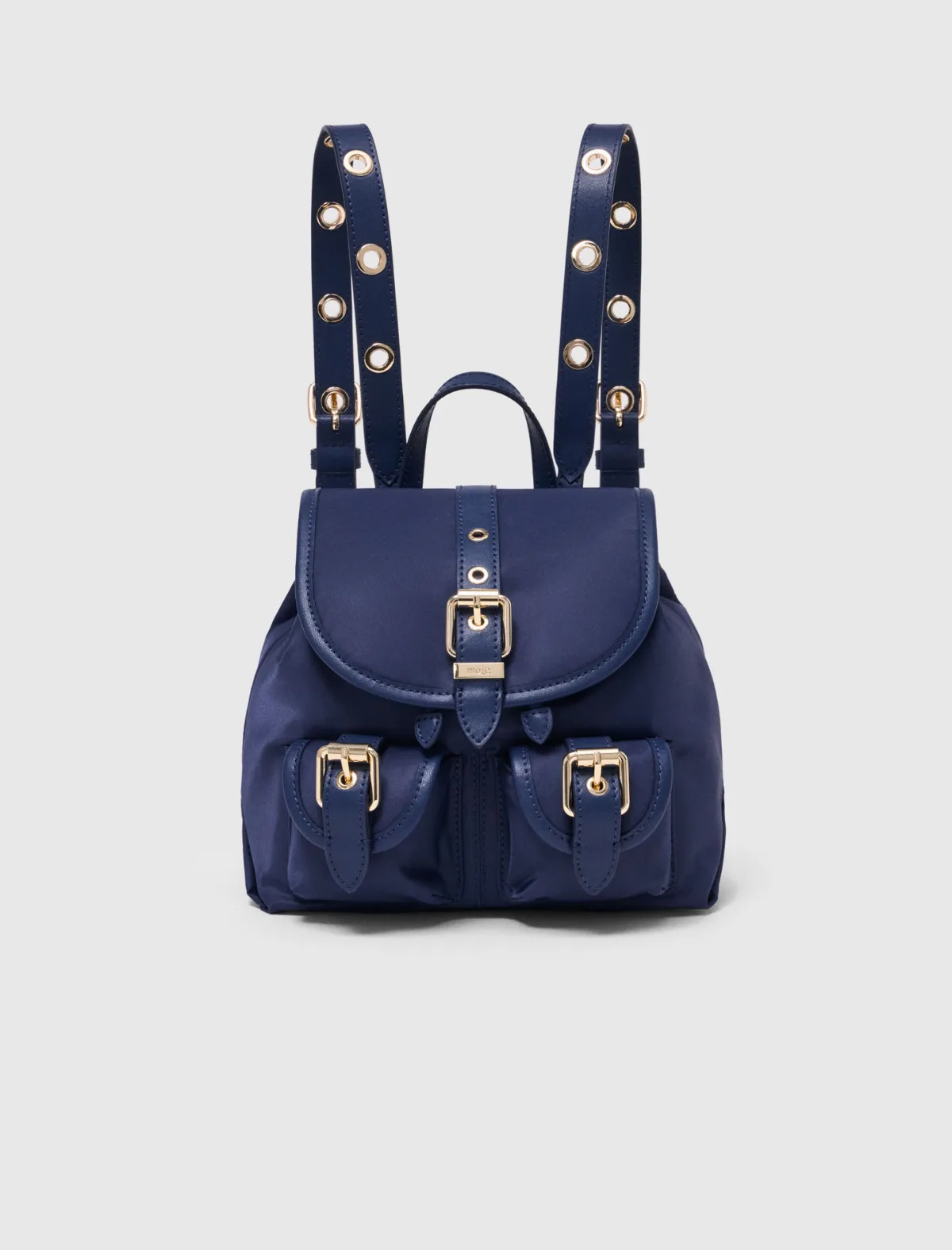Mini Leather and Nylon Backpack by Maje