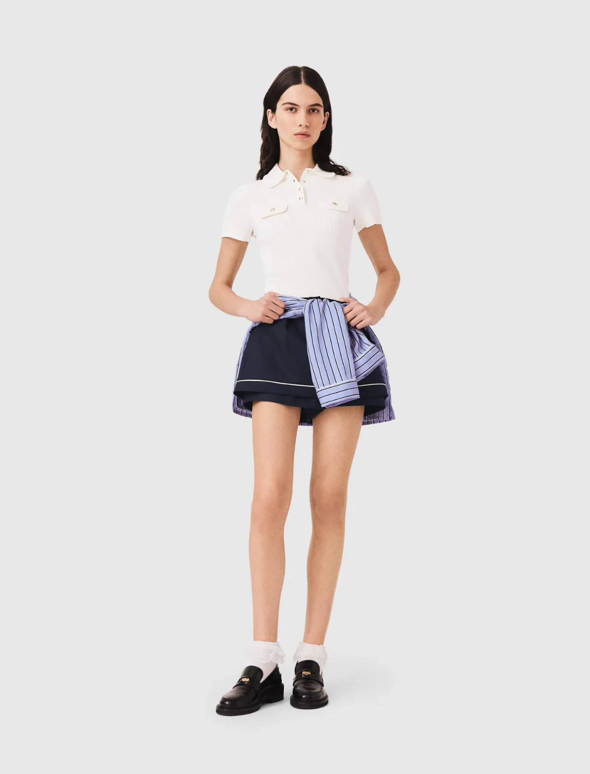 Short-Sleeved Polo with Pockets by Maje