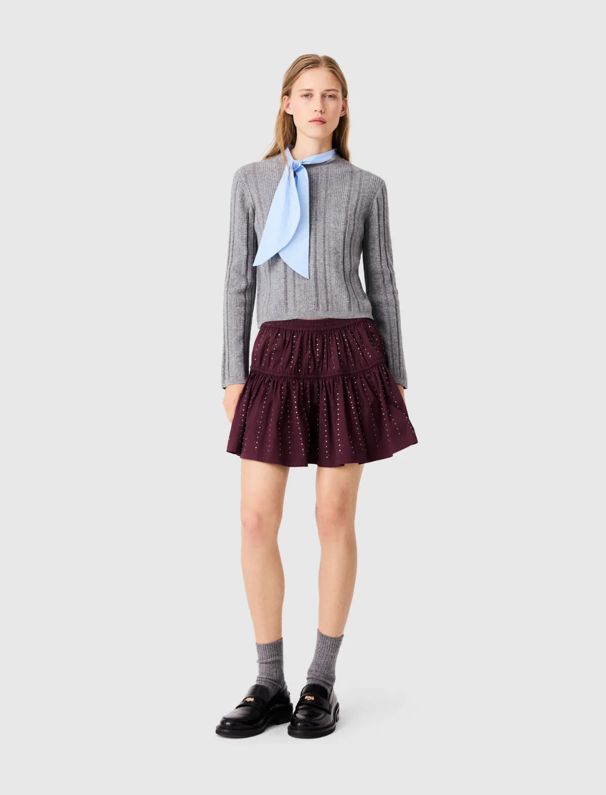 Removable Poplin Collar Sweater by Maje