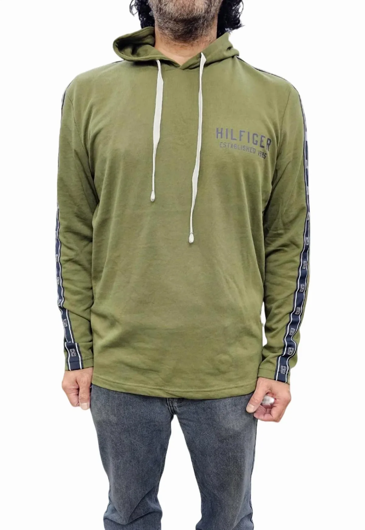 Long Sleeve Hoodie in Moss by Tommy Hilfiger