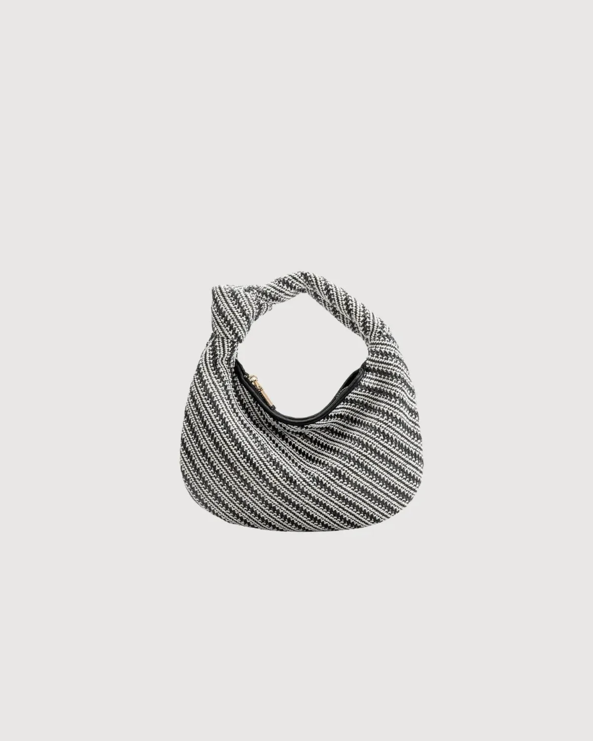 Mini Brigitte Raffia Hobo Bag in Obsidian by Melie Bianco