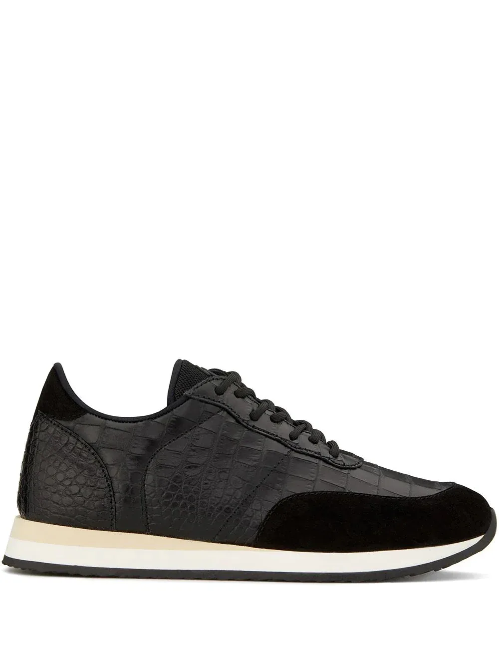 Jimy Textured Suede Accents Leather Sneakers