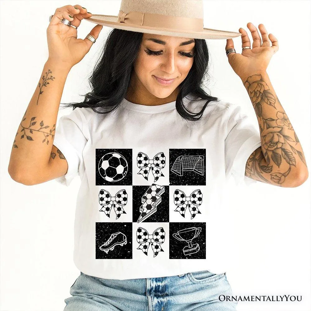 Soccer Game Day T-Shirt Retro Checkered Sports Tee by OrnamentallyYou
