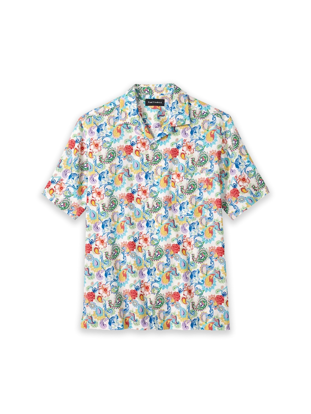 Linen Blend Paisley Casual Shirt by Paul Fredrick